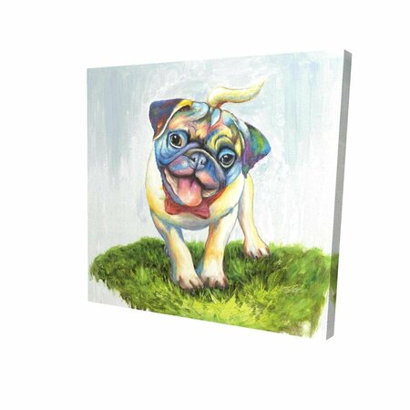 FONDO 32 x 32 in. Colorful Smiling Pug-Print on Canvas FO2789524